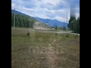 there were footage of the fall of the passenger mi-8 in altai the helicopter is landing, it spins, it touches a pole and falls on